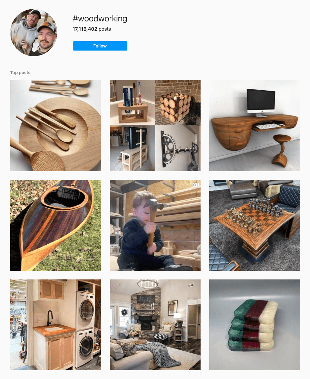 #woodworking Hashtags for Instagram
